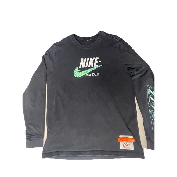 Nike Drip Wash Graphic T-shirt Men's Adult Large Black Long Sleeve Hype Beast - Picture 2 of 10